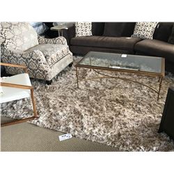 BEIGE TONE SHAG STYLE 95" X 120" DESIGNER AREA RUG