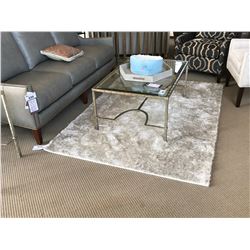 WHITE TONE SHAG STYLE 60" X 84" DESIGNER AREA RUG