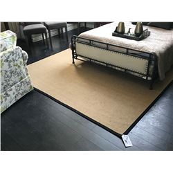 BEIGE & BLACK WOVEN STYLE 96" X 120" DESIGNER AREA RUG