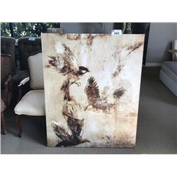 LARGE PAINTED BIRDS CANVAS ARTWORK