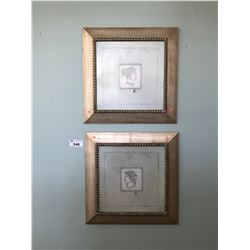 PAIR OF KINDER COLLECTION HEAD FRAMED ARTWORK