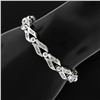 Image 1 : 14K White Gold 2.25 ctw Baguette & Round Diamond Split Open Link Tennis Bracelet