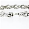 Image 4 : 14K White Gold 2.25 ctw Baguette & Round Diamond Split Open Link Tennis Bracelet