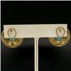 Image 5 : 14k Yellow Gold Round Bezel Set Turquoise Button Earrings