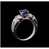 Image 4 : 1.02 ctw Sapphire and Diamond Ring - 14KT White Gold