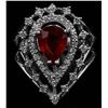 Image 1 : 1.89 ctw Ruby and Diamond Ring - 14KT White Gold