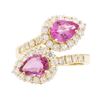 Image 2 : 3.42 ctw Pink Sapphire and Diamond Ring - 14KT Yellow Gold