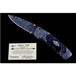 Navajo Dave Yellowhorse Damascus Thunderbird Knife