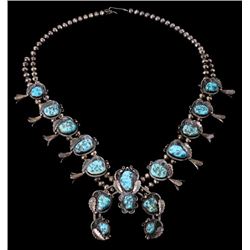 Navajo Sleeping Beauty Turquoise Squash Blossom