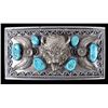 Image 1 : Navajo Large Sterling Buffalo & Turquoise Buckle