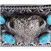 Image 5 : Navajo Large Sterling Buffalo & Turquoise Buckle