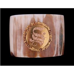 Wooly Mammoth Tusk & Gold Nugget Neckerchief Slide