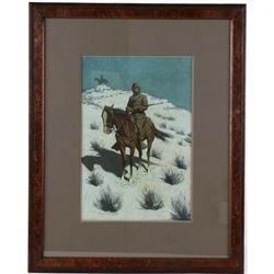 Frederic Remington (1861-1909) Cavalryman Chromo.
