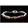 Image 9 : Zuni Signed Inlaid Spiny Oyster Turquoise Bracelet