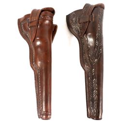 Hand Tooled & Carved Colt Navy Model 1851 Holsters