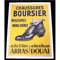 1920s French Art Deco Poster, Chaussares Boursier
