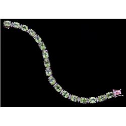 32.01 ct Peridot Yellow Gold Overlay 925 Bracelet