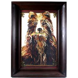Signed Suzanne Etienne "The Bear" Painting