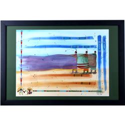 Original Watercolor by Crow Native Leland Stewart