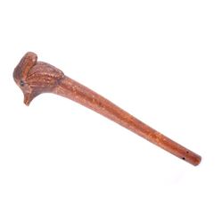 18th Century Cardinal Carved Folk Art War Club