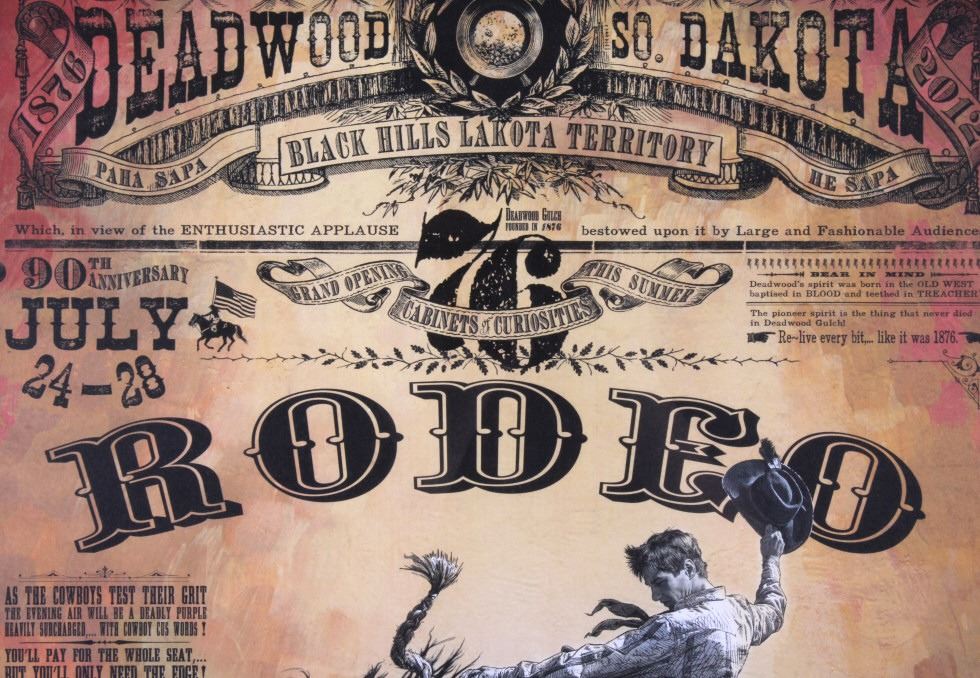 Deadwood South Dakota Rodeo Poster Bob Coronato