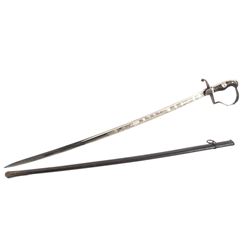 WWI Etched German Officers Sword and Sheath