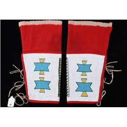 Lakota Sioux Fully Beaded Men's Leggings c. 1900-