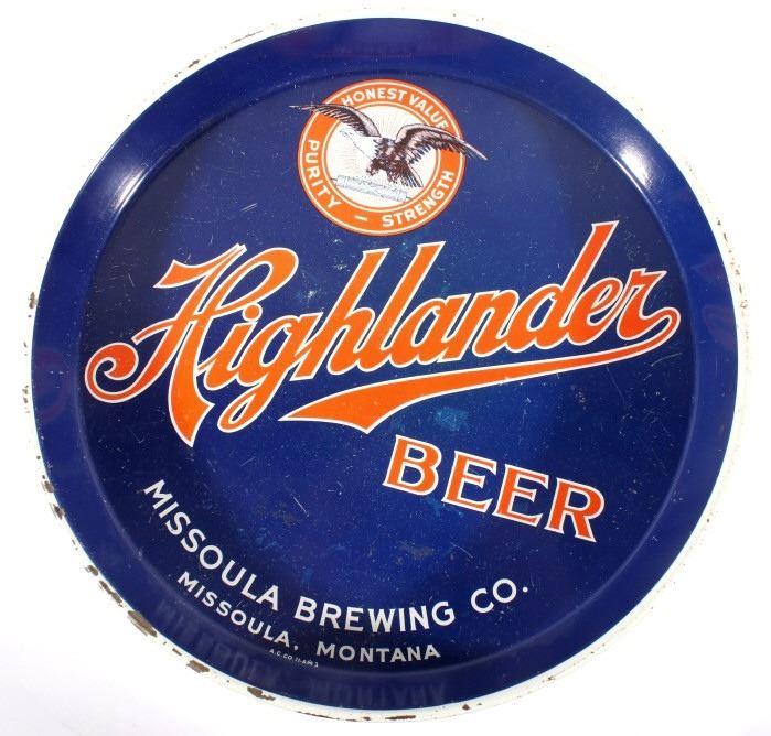 Missoula Brewing Co. Highlander Beer Tray Montana