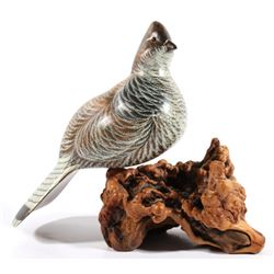 Wanda Smith Signed Hand Carved Quail Decoy Statue