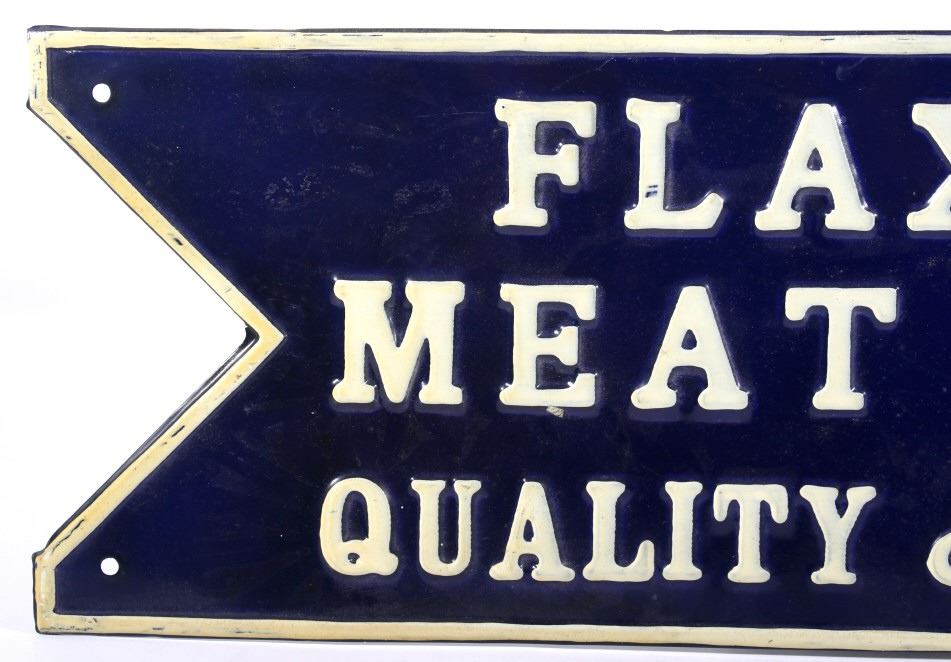 Early 20th Century Flaxville Meat Market MT. Sign
