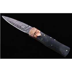 German Lever Lock Damascus Dagger Switchblade
