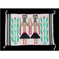 Navajo Native American Yeibichai Fine Wool Rug
