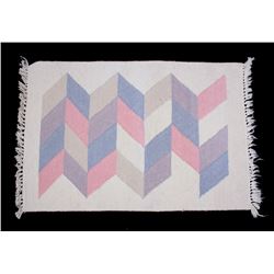 Mexican Zapotec Chevron Print Wool Rug
