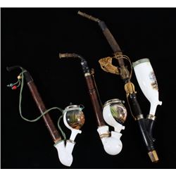 19th Century German Hand Painted Porcelain Pipes