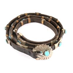 Navajo Sterling Silver & Turquoise Concho Belt