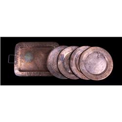 Antique Hammered Copper Dining Set