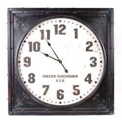 Large Chester Clockmaker U.S.A Machined Wall Clock