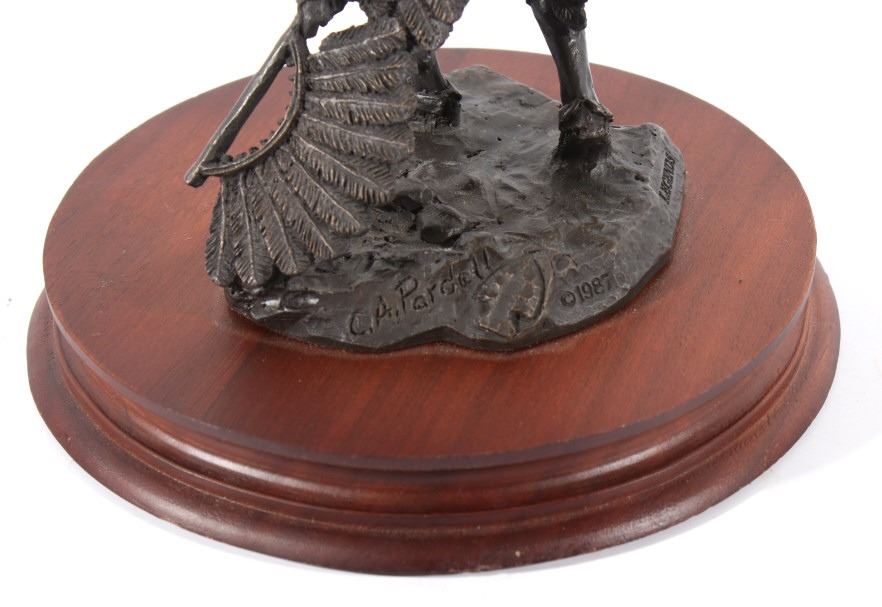 Signed Eagle Dancer Bronze Statue by C.A Pardell