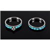 Image 3 : Navajo Turquoise and Diamond Wedding Ring Set