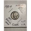 Image 1 : 1919 P Silver Mercury Dime Date Partial Worn