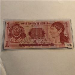 Rare 1 Lempira HONDURAS Bill in UNC Condition