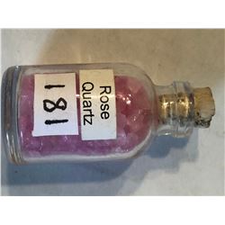 Glass Jar Filled with ROSE QUARTZ Gemstones 25 Grams