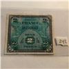 Image 1 : Rare High Grade WWII FRENCH 2 FRANCS Bill in AU Condition