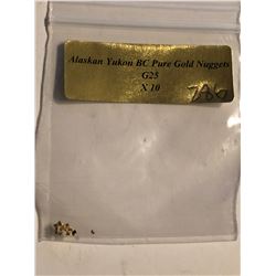 Bag of 10 Alaskan Yukon Gold Nuggets Authentic G25 BC