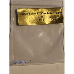 Bag of 10 Alaskan Yukon Gold Nuggets Authentic G25 BC