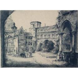 Etching, European Street Scene