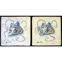 Tabor Utley, 2 Ceramic Tiles