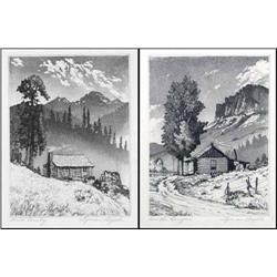 Lyman Byxbe, Pair of Etchings