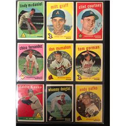 1959 TOPPS BASEBALL CARD LOT