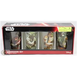 NEW STAR WARS 16 OZ GLASSWARE SET YODA, DARTH VADE